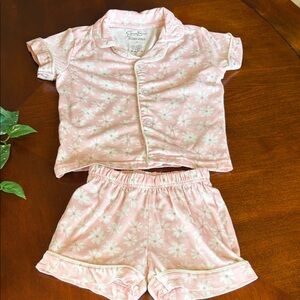 Jessica Simpson Light Pink Floral Short Sleeve Pajama Set
